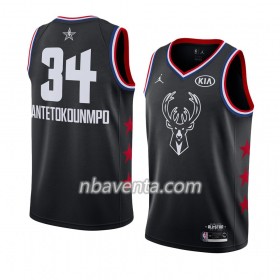 Camiseta Hombre Milwaukee Bucks Giannis Antetokounmpo 34 2019 All-Star Jordan Brand Negro Swingman
